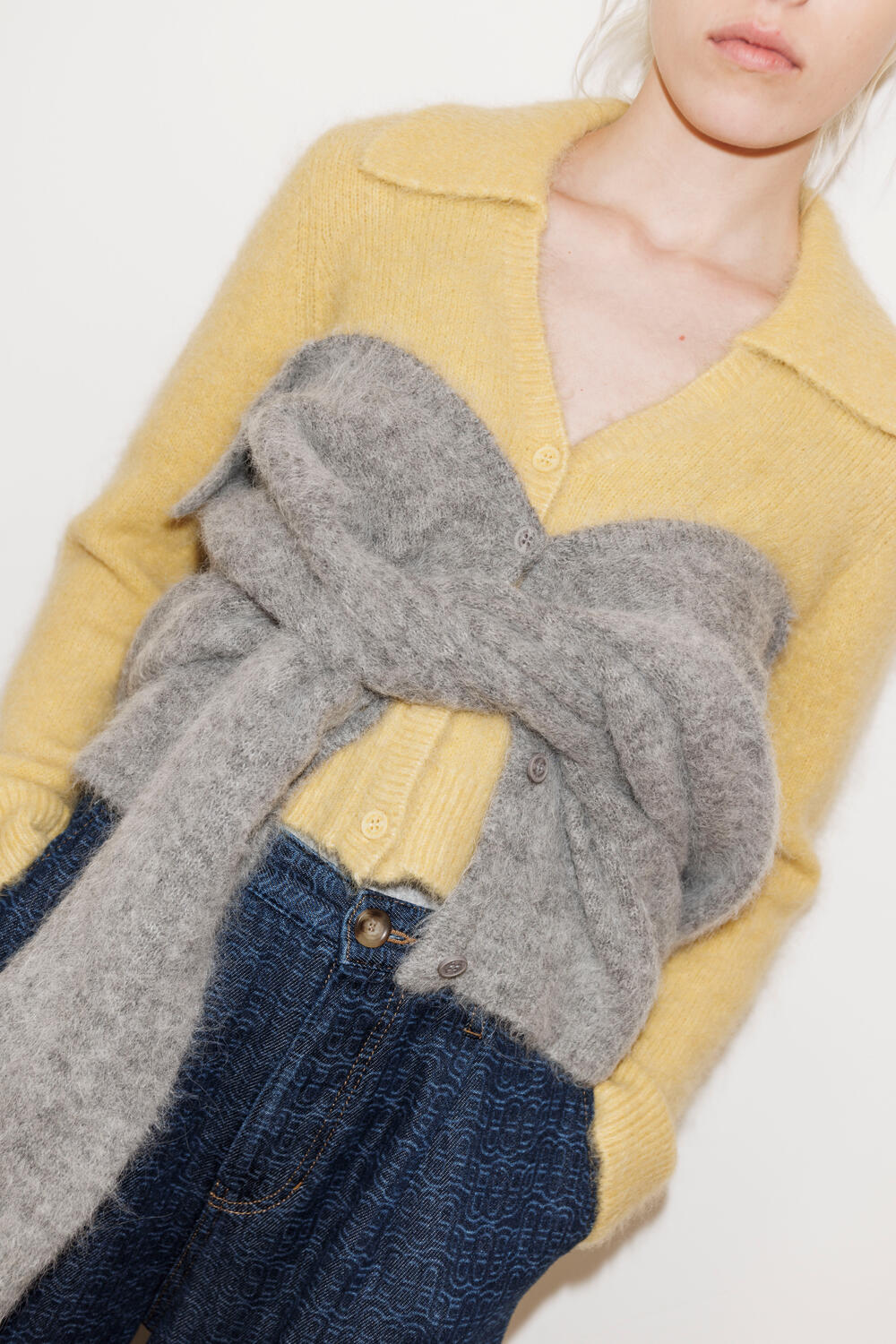 Roxas polo cardigan - Lemon